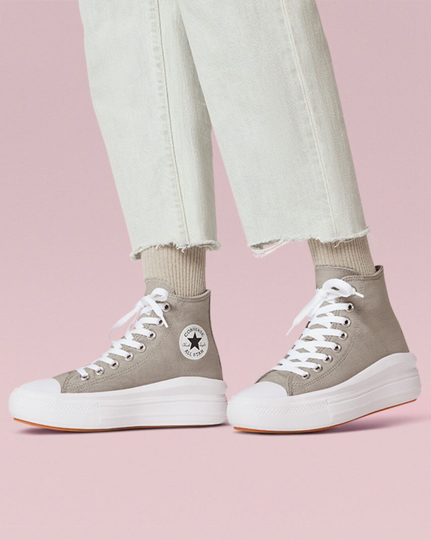 Pantofi Platforma Dama Converse Chuck Taylor All Star Move Inalti Masline Verzi Albi | RO OIWX0468